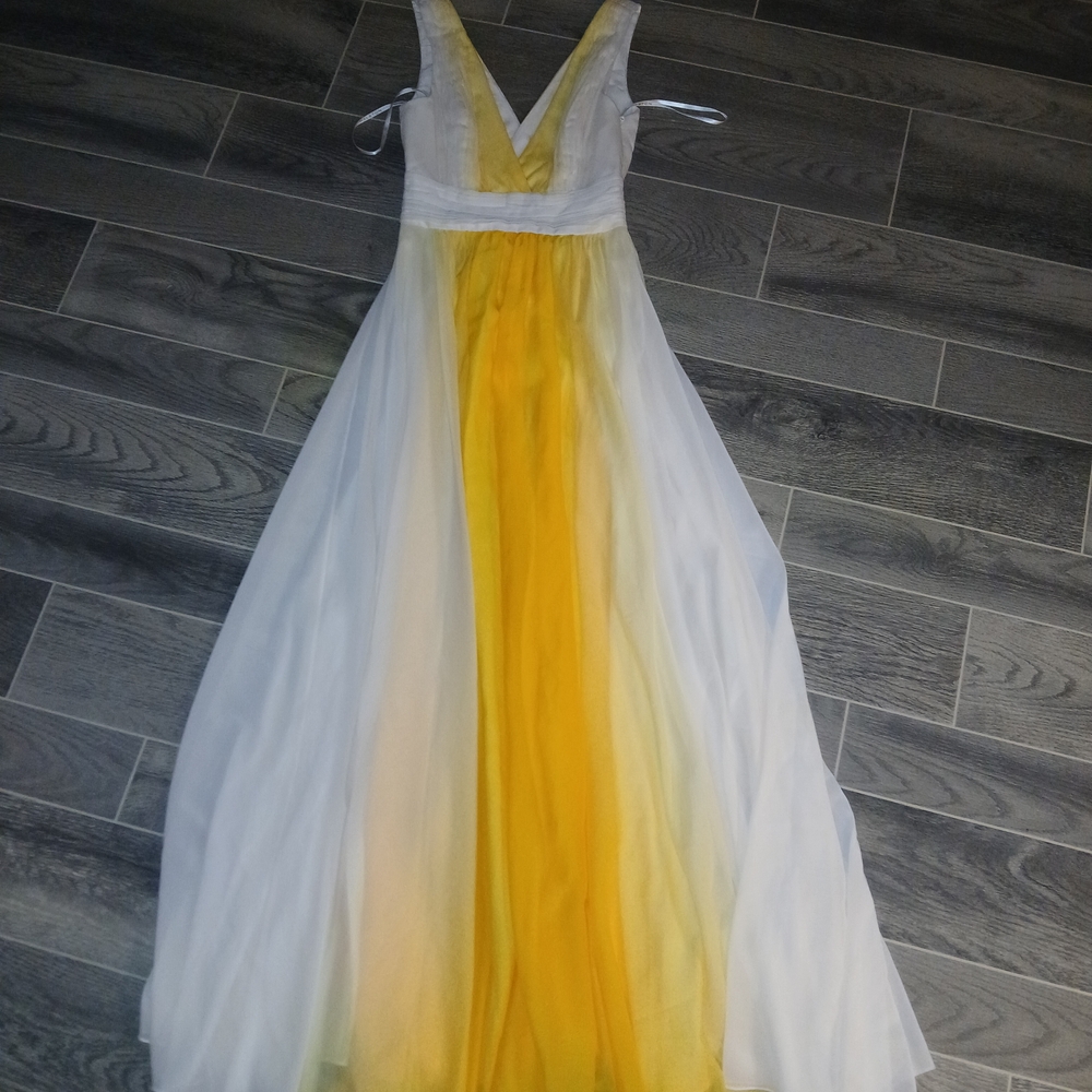 Elegant Yellow and White Gown